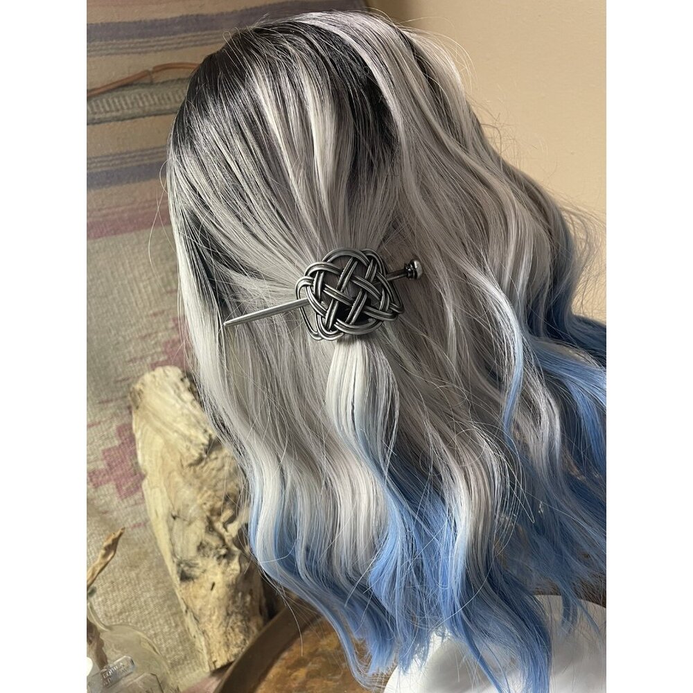 Celtic Weave Knotwork Bun Holder Women Viking Hair Stick Infinity Pin Barrette